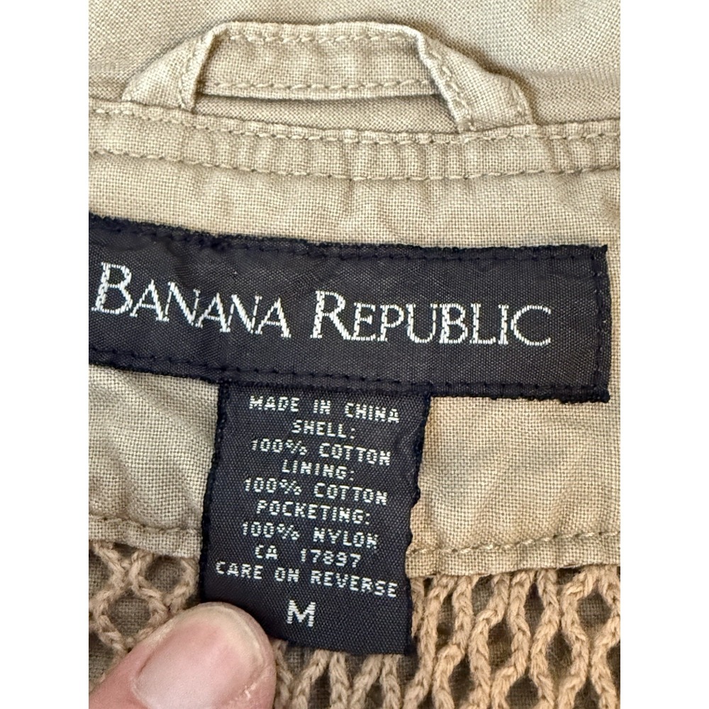 Vintage Banana Republic Men's Safari Utility Vest Multi-Pocket Tactical Outdoors - Picture 4 of 7